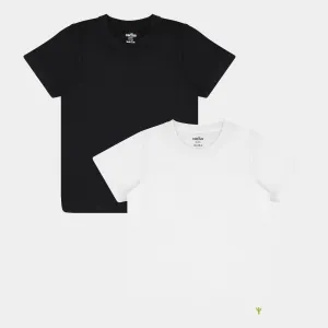 2pk Solid Black & White T-Shirts