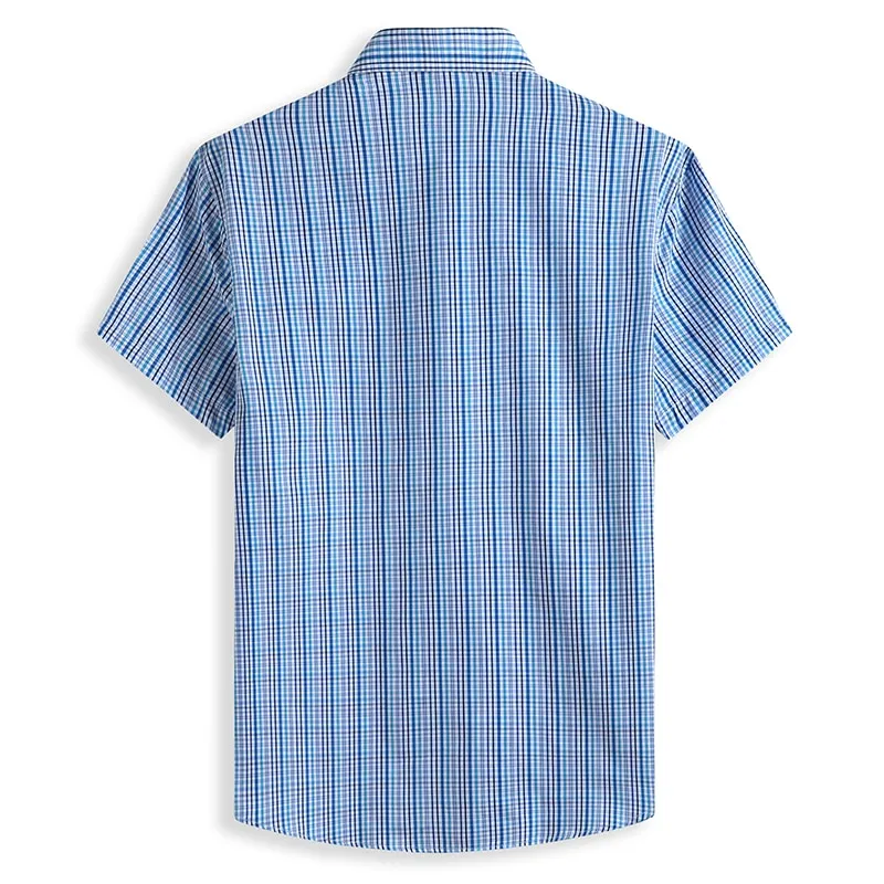 5XL 6XL 7XL 8XL 10XL Men&#39;s Plus Size Shirts Fashion Casual Classic Style 100% Cotton Comfortable Plaid Short Sleeve Shirt Male