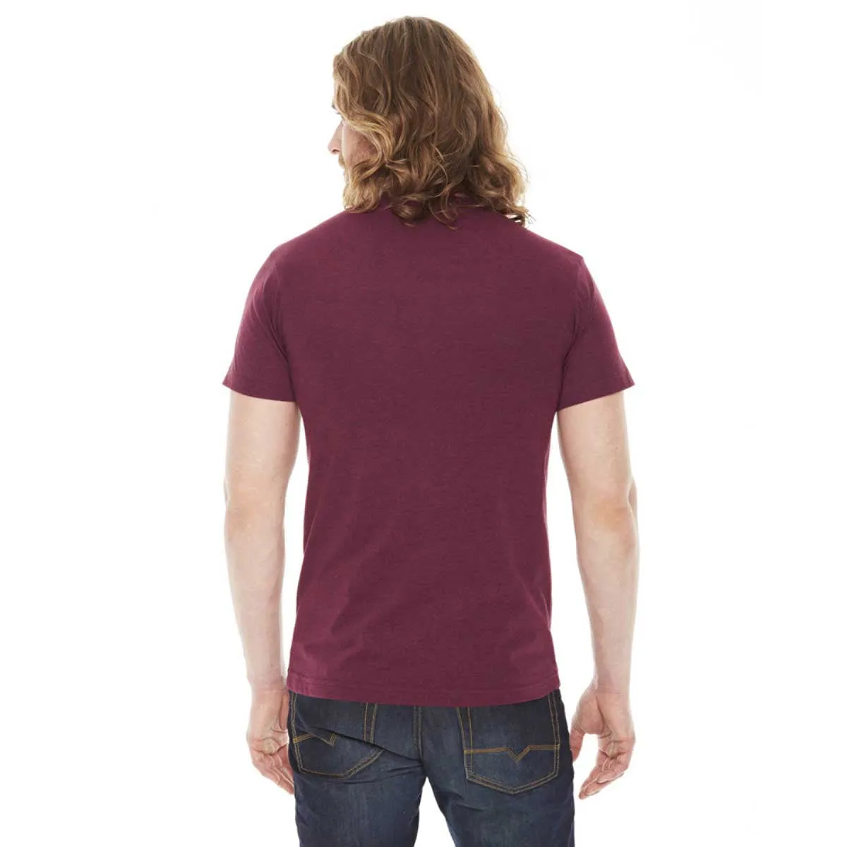 American Apparel Unisex Heather Cranberry 50/50 Short Sleeve Tee