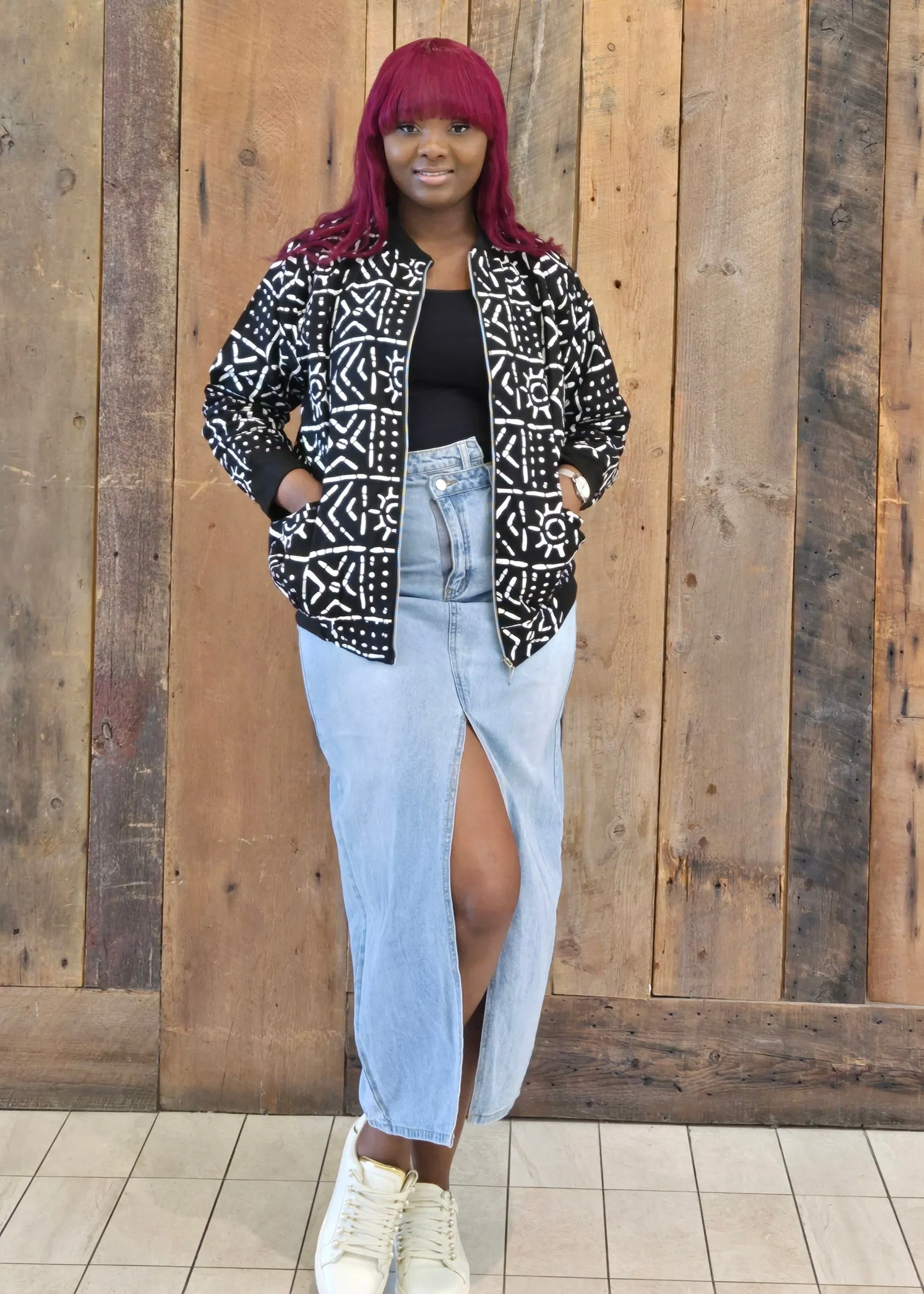 Amy african print bomber jacket