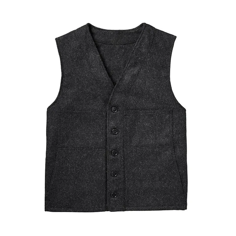 Ashore Shop Autumn Winter Lumber Style Outdoor Indoor Button Vneck Vest