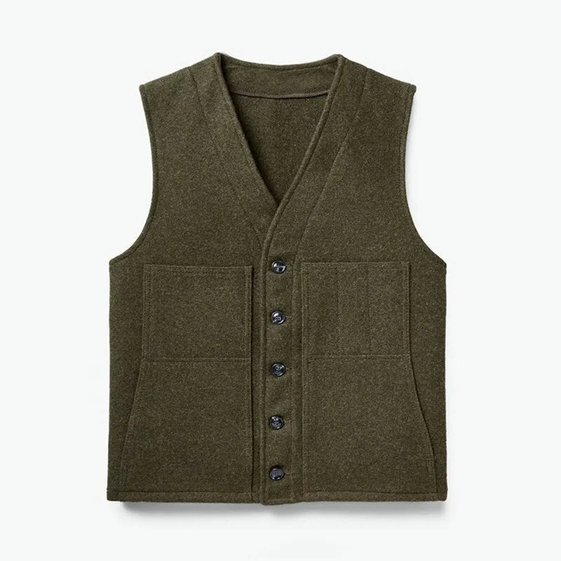 Ashore Shop Autumn Winter Lumber Style Outdoor Indoor Button Vneck Vest