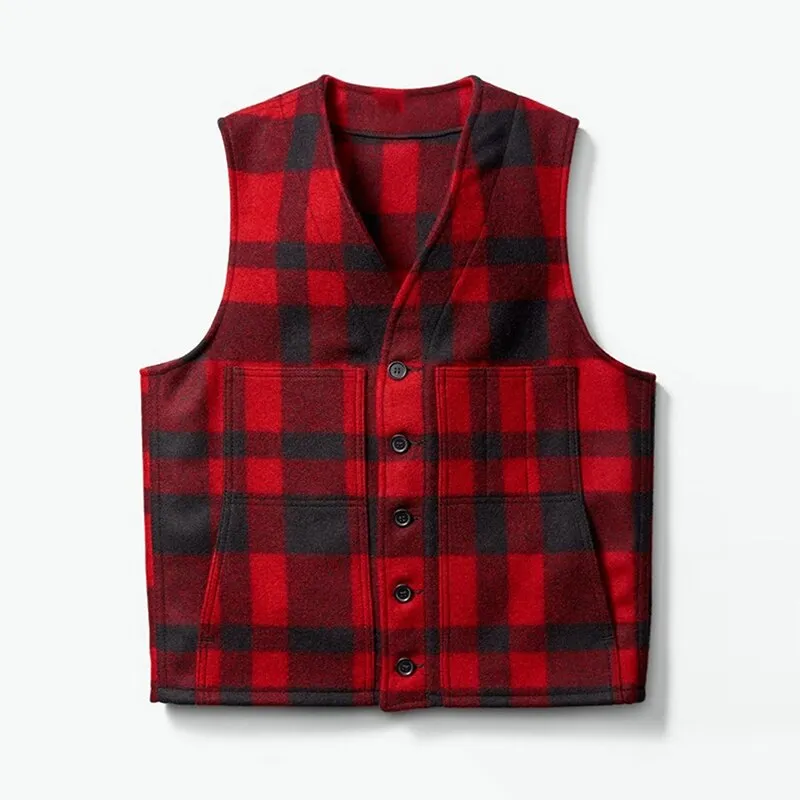 Ashore Shop Autumn Winter Lumber Style Outdoor Indoor Button Vneck Vest