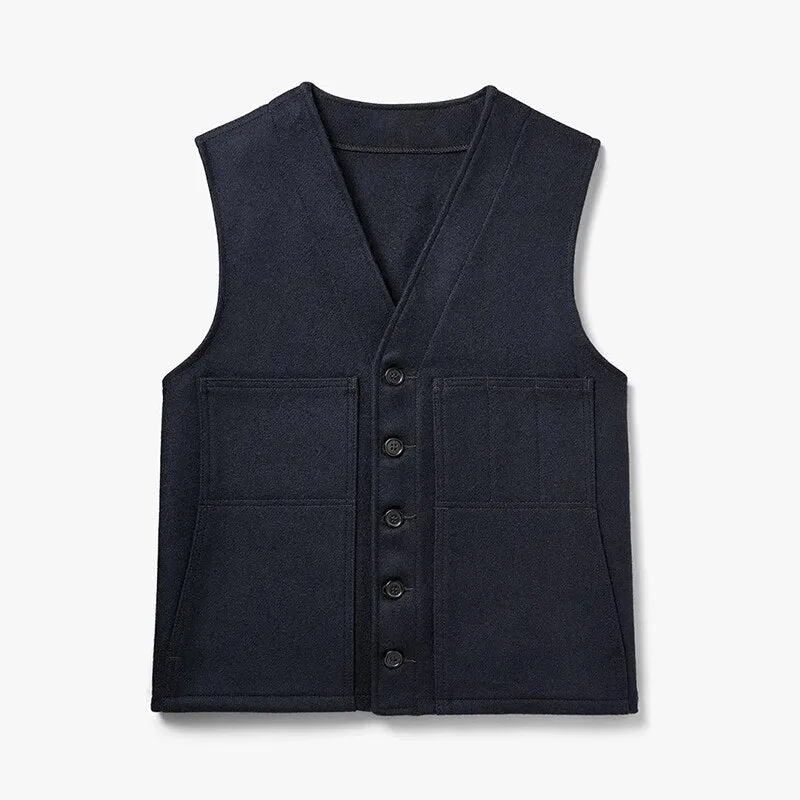 Ashore Shop Autumn Winter Lumber Style Outdoor Indoor Button Vneck Vest