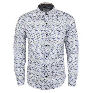 Badgley Finest Quality Floral Print LongSleeve White Shirt