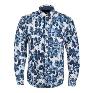 Bajieli Floral Sky Blue Long Sleeve Shirt