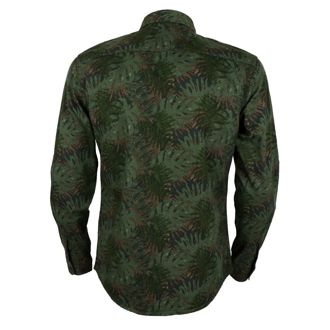 Bajieli Vintage Flowered Designed Long Sleeve Shirt- Green