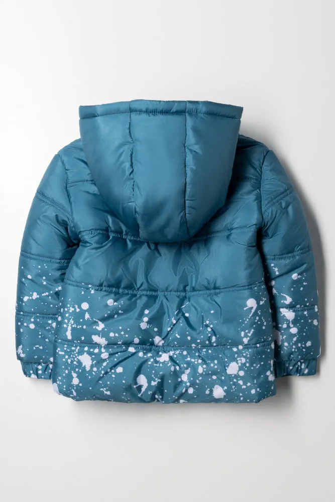 Batman Puffer Jacket Teal