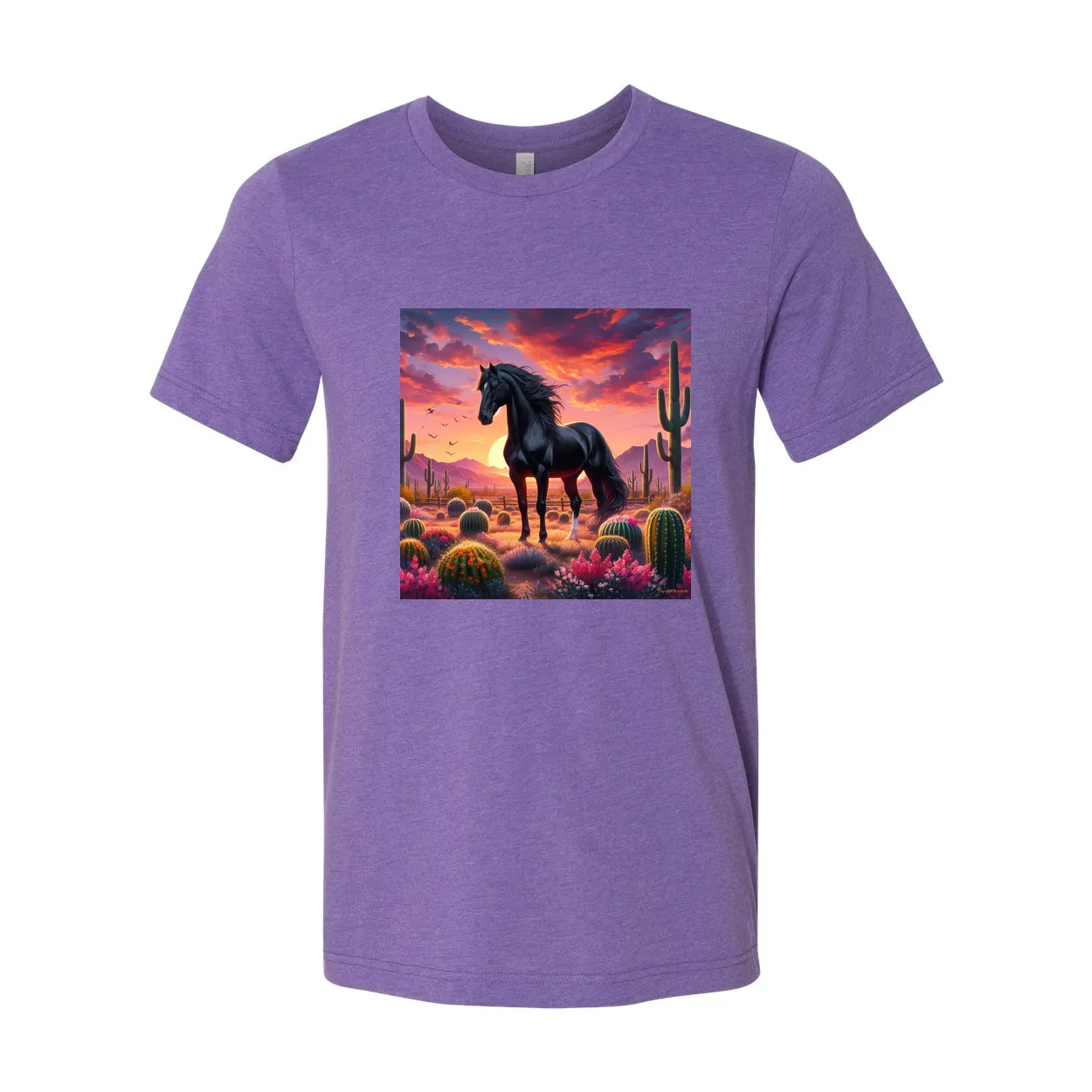 Black Stallion Desert Sunset Design T Shirts