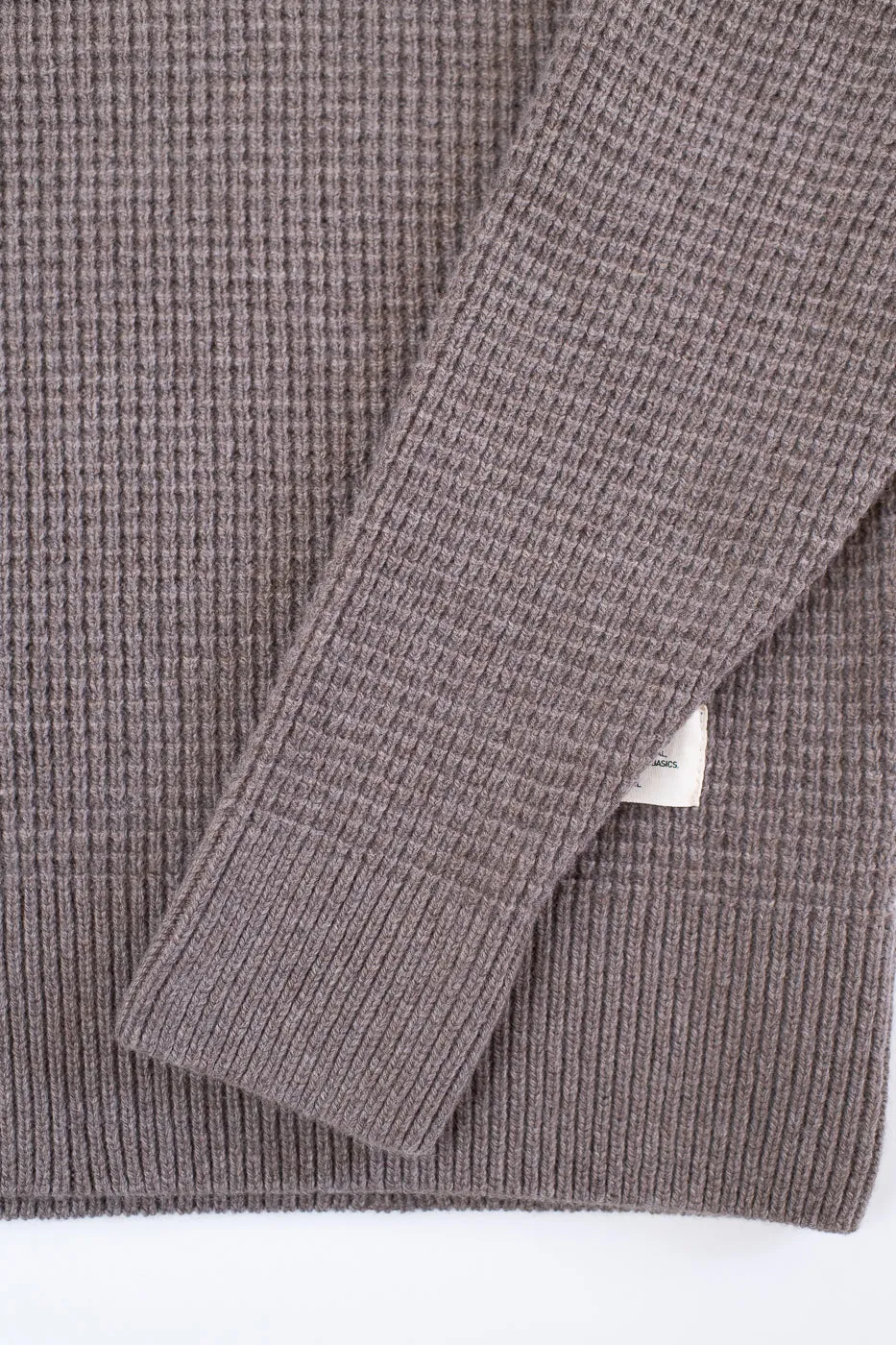 BLADE02.06 - Merino Wool Cashmere Blend Waffle Pullover Relaxed Fit - Grain