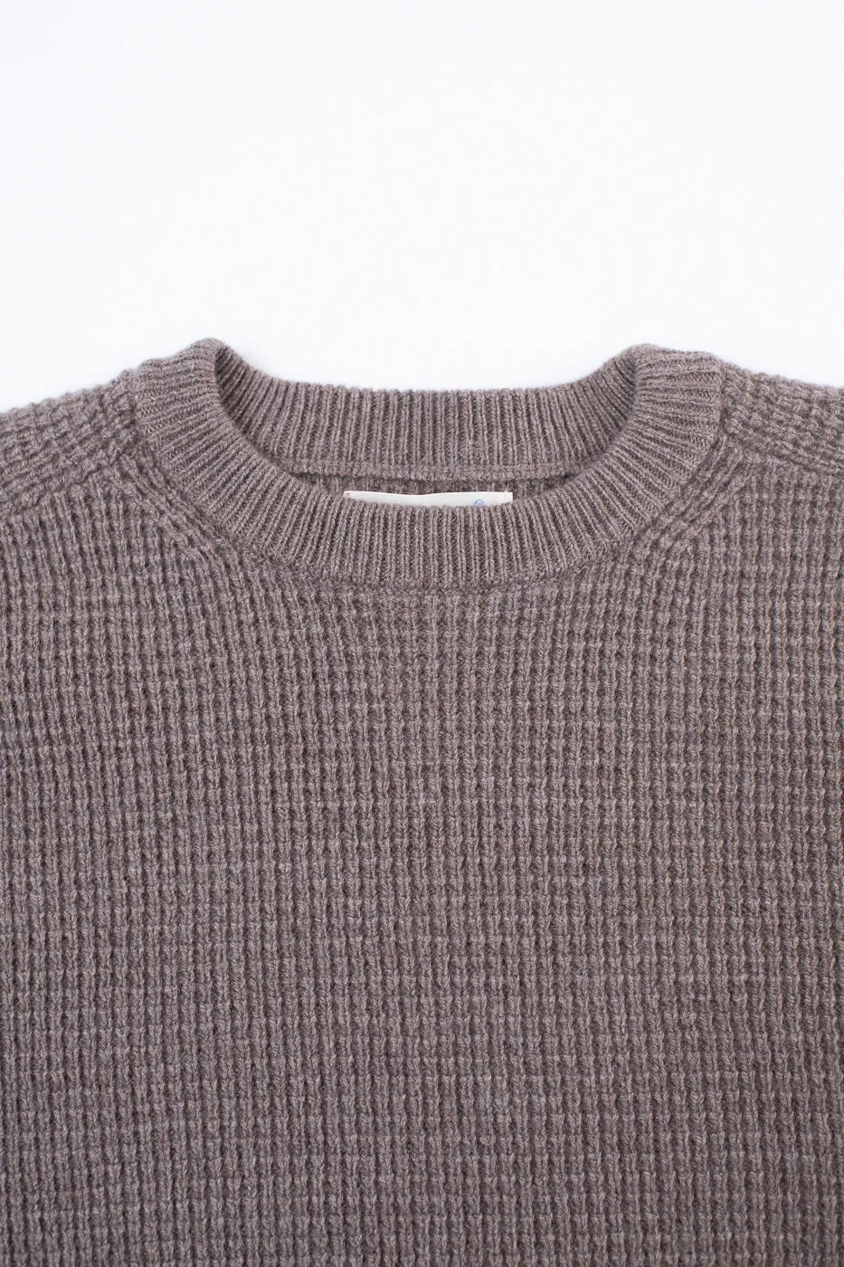 BLADE02.06 - Merino Wool Cashmere Blend Waffle Pullover Relaxed Fit - Grain