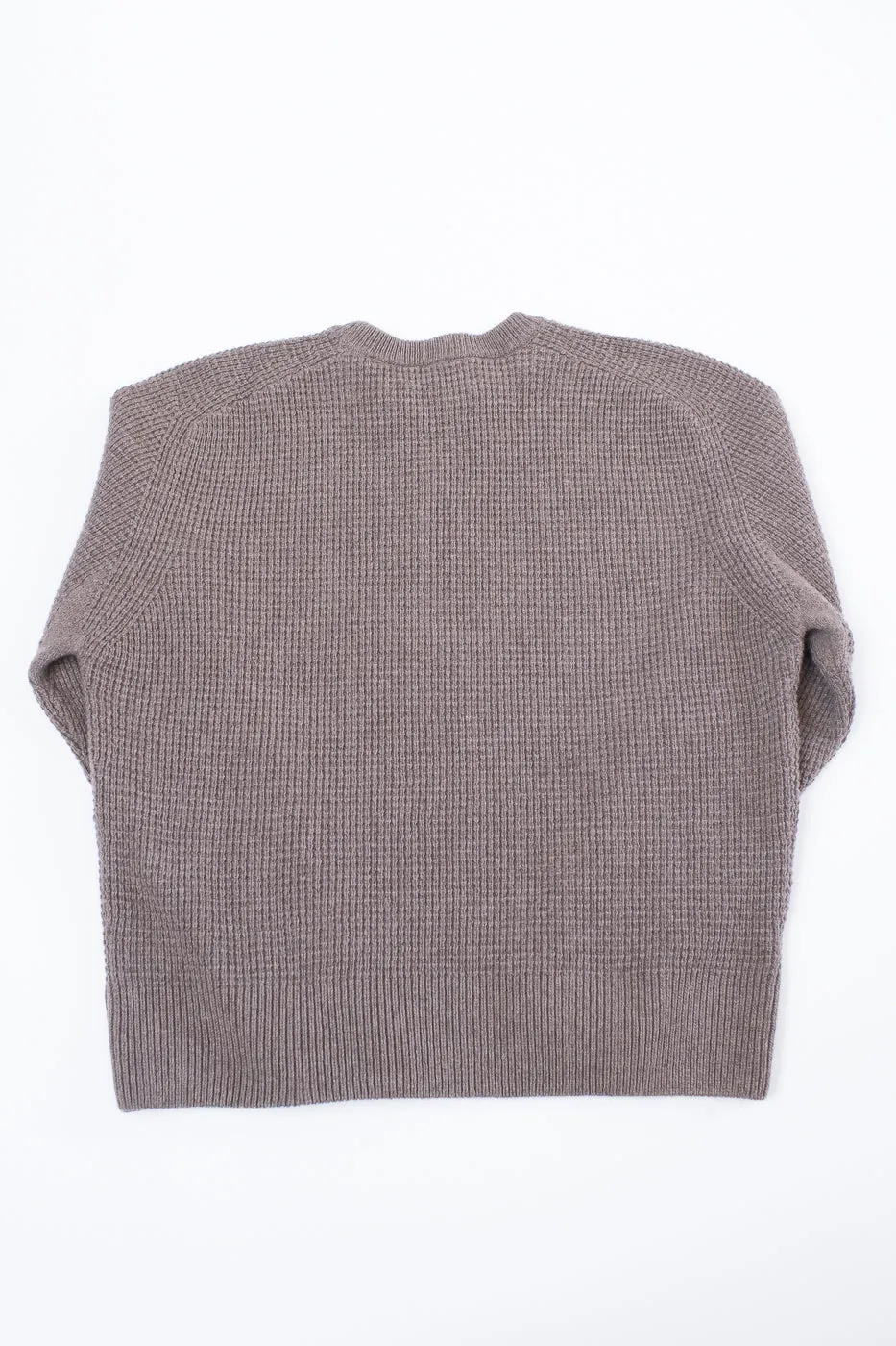 BLADE02.06 - Merino Wool Cashmere Blend Waffle Pullover Relaxed Fit - Grain