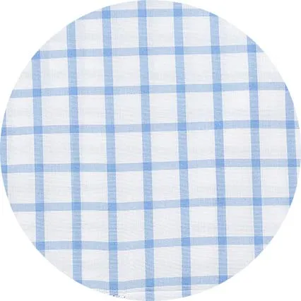 Blue White Check Classic Fit Shirt - Single Cuff