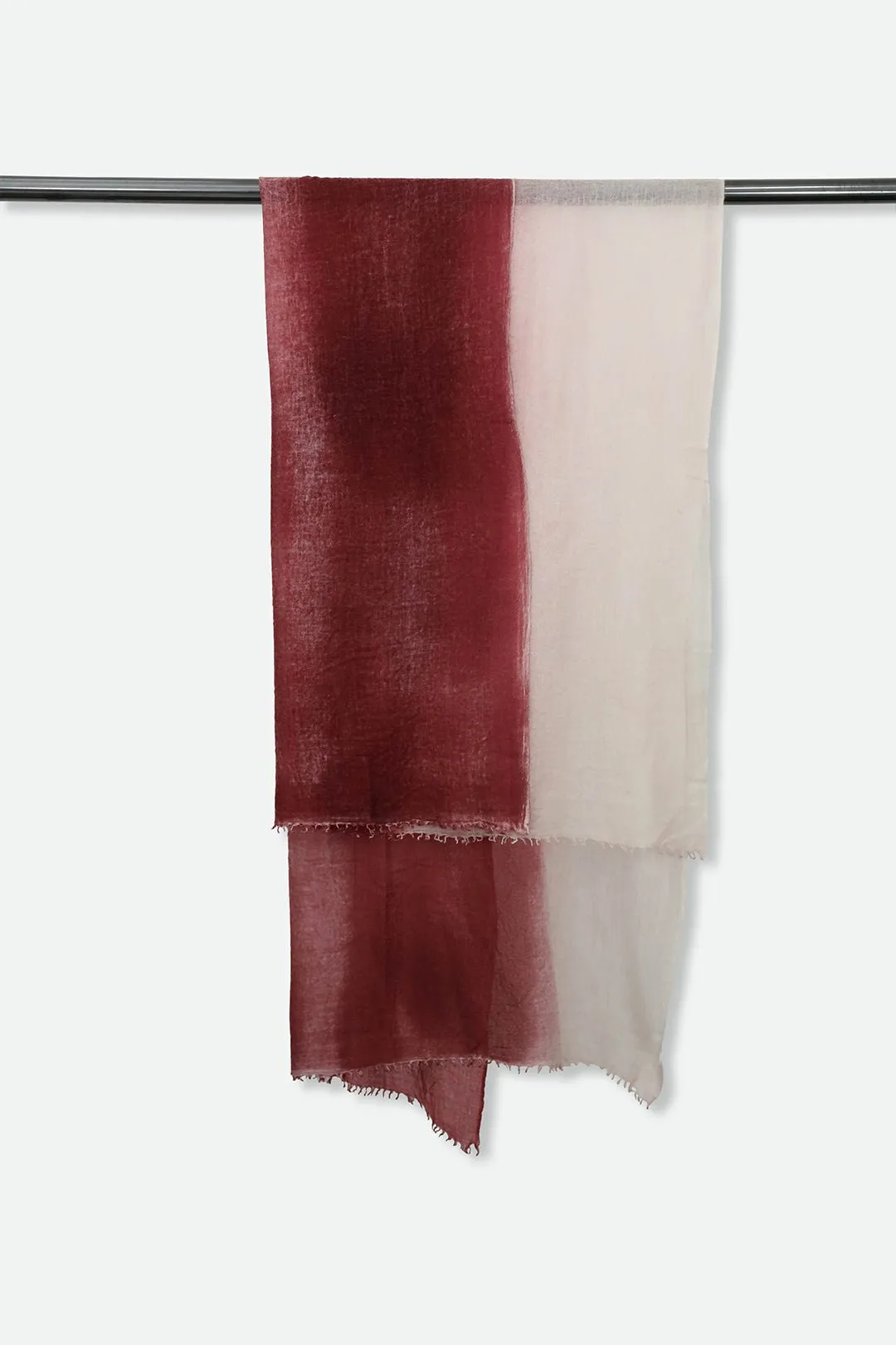 BORDEAUX SCARF IN HAND DYED CASHMERE