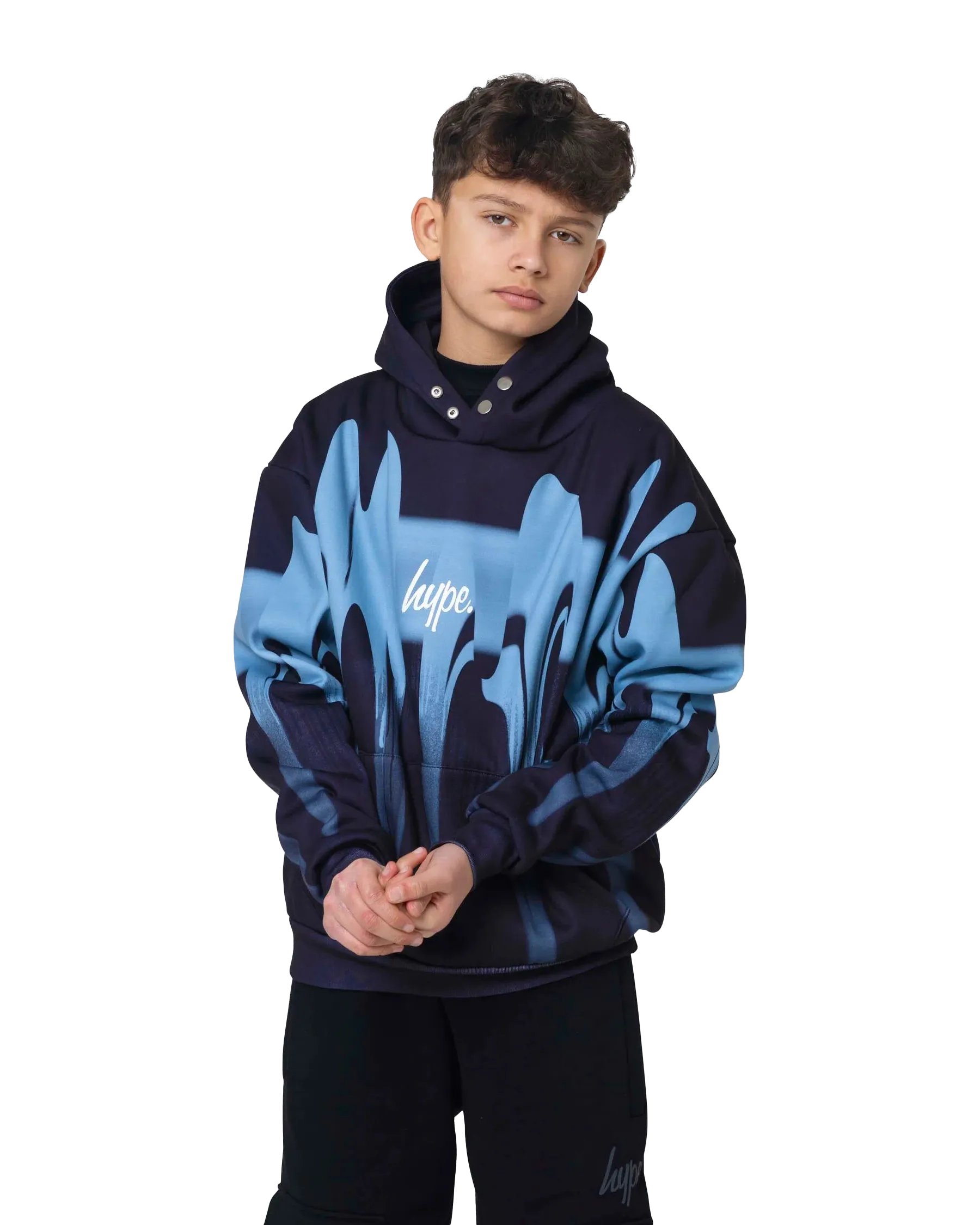 Boys Blue Drips Hoodie in Multi