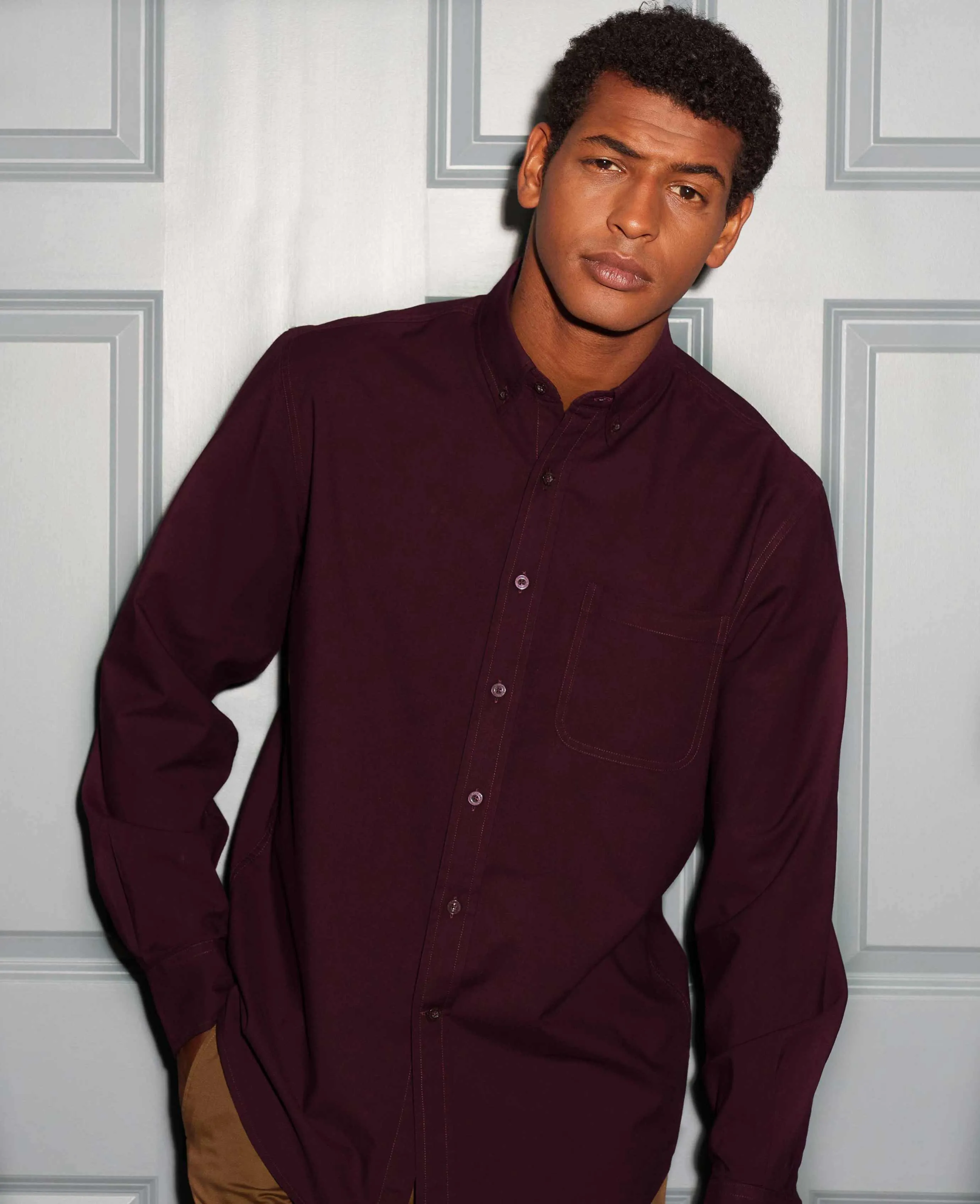 Burgundy Classic Fit Oxford Shirt