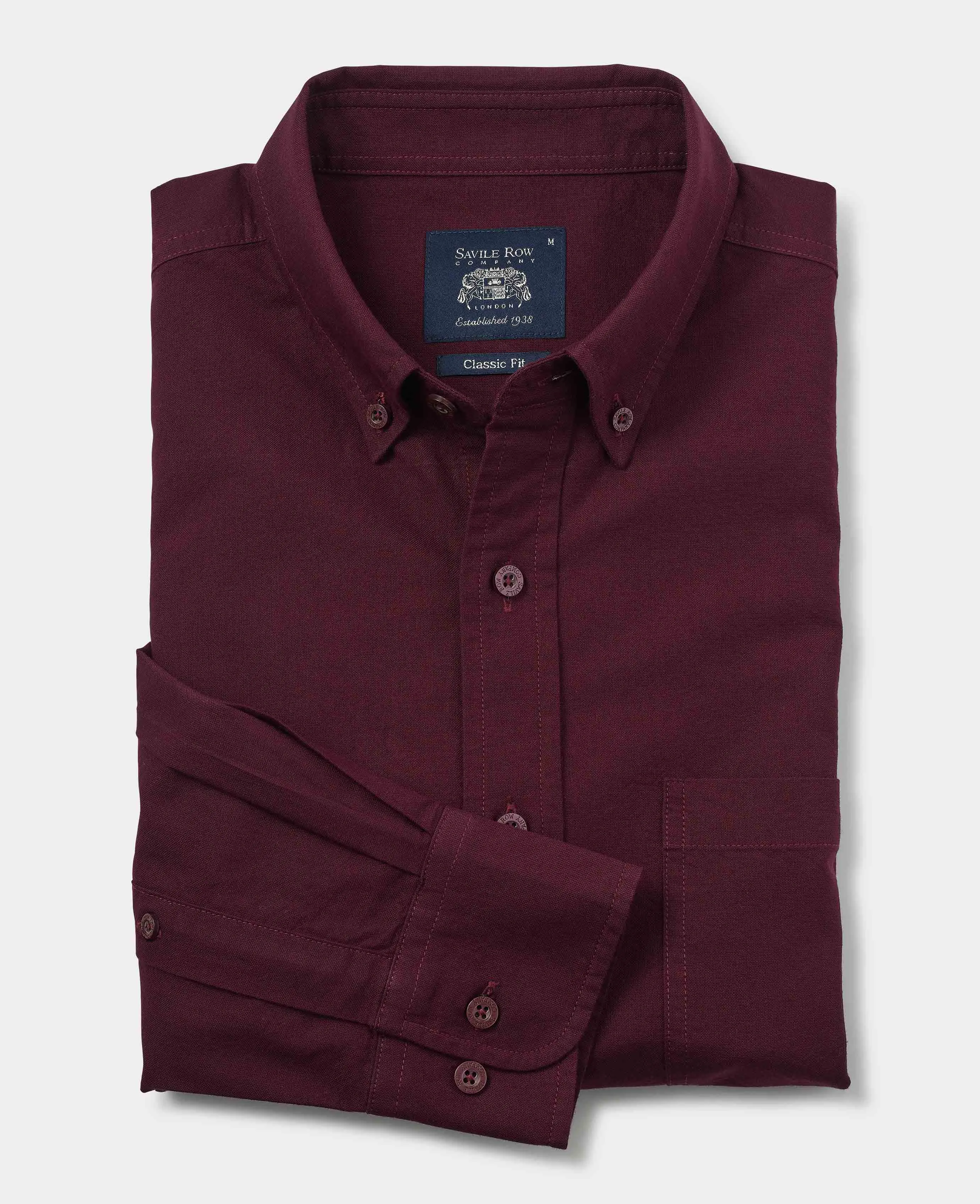 Burgundy Classic Fit Oxford Shirt