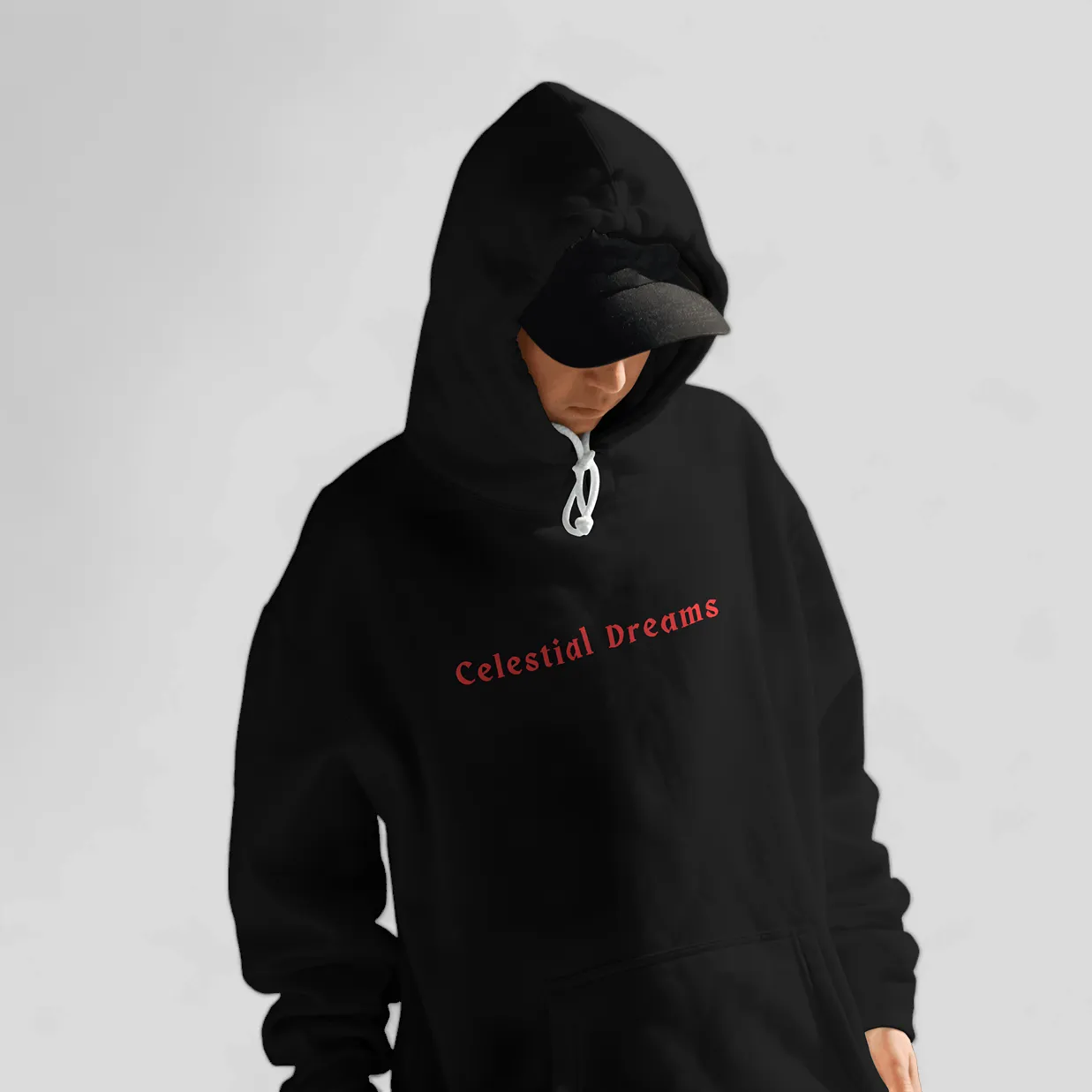 Celestial Dreams Relaxed Fit Black Hoodie For Men By DemonWear