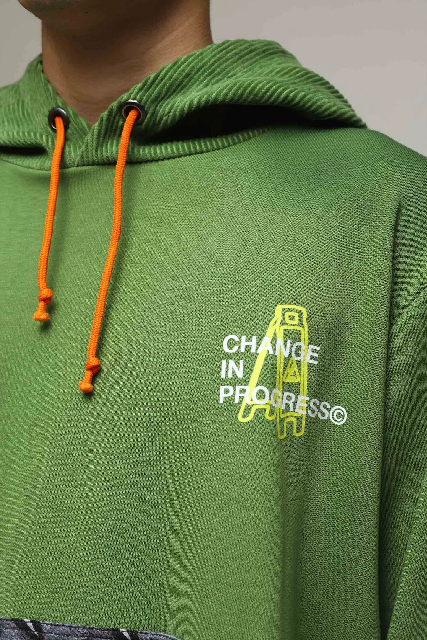 Change in progress Green Oversized Hoodie