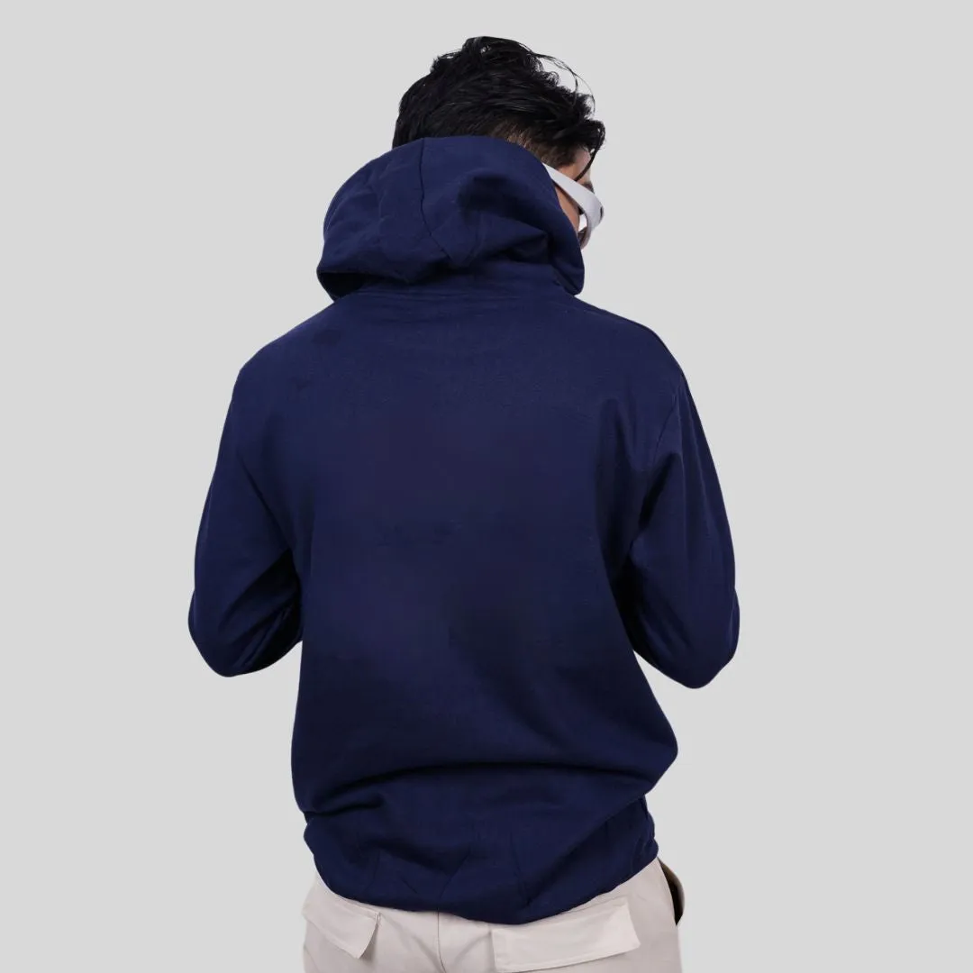 Classic Relaxed Fit Blue Hoodie By DemonWear