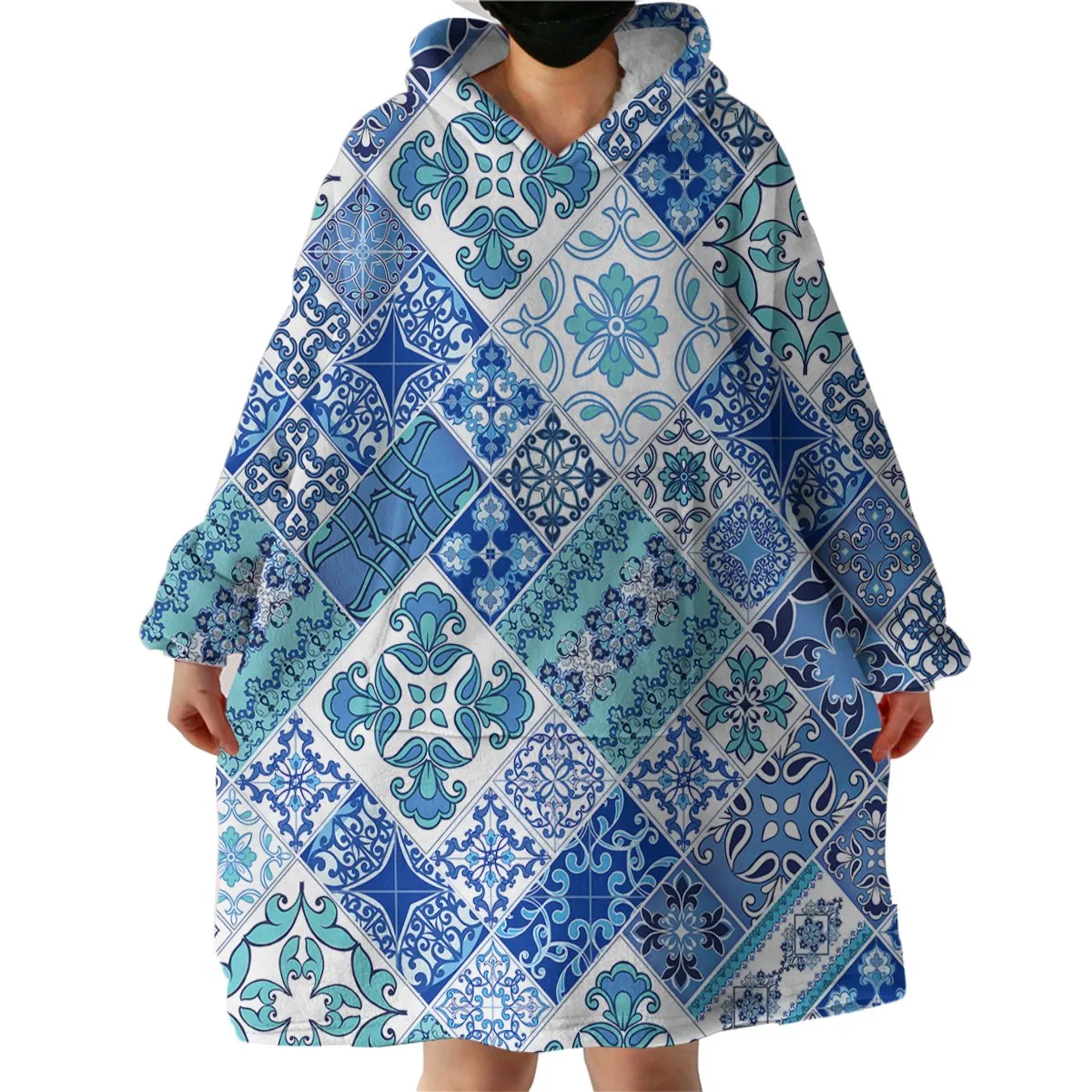 Coastal Mosaic Wearable Blanket Hoodie