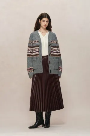 Coll Fair Isle Cardigan in Chunky Merino Wool Knit