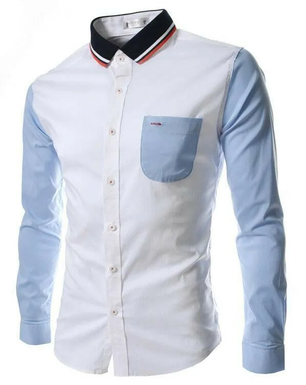 Comfortable Single Breasted Slim Fit Dress Shirt for Men