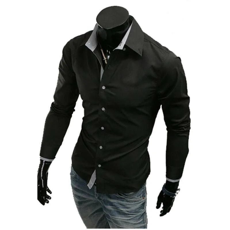 Comfortable Single Breasted Slim Fit Dress Shirt for Men