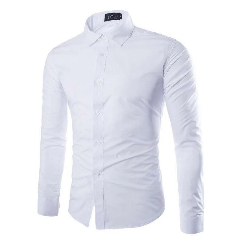 Comfortable Single Breasted Slim Fit Dress Shirt for Men