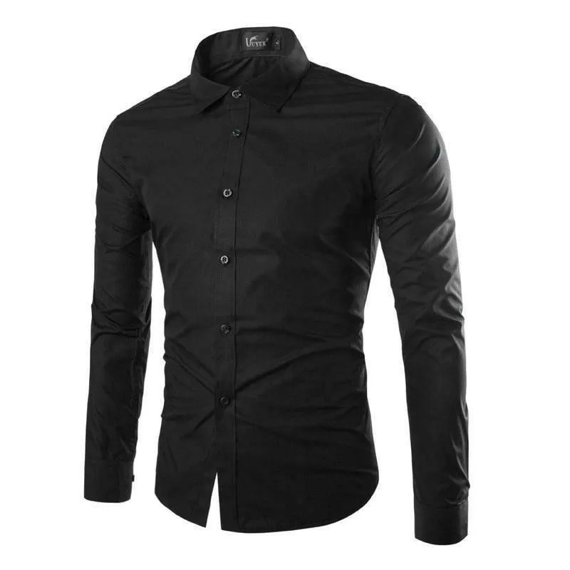 Comfortable Single Breasted Slim Fit Dress Shirt for Men