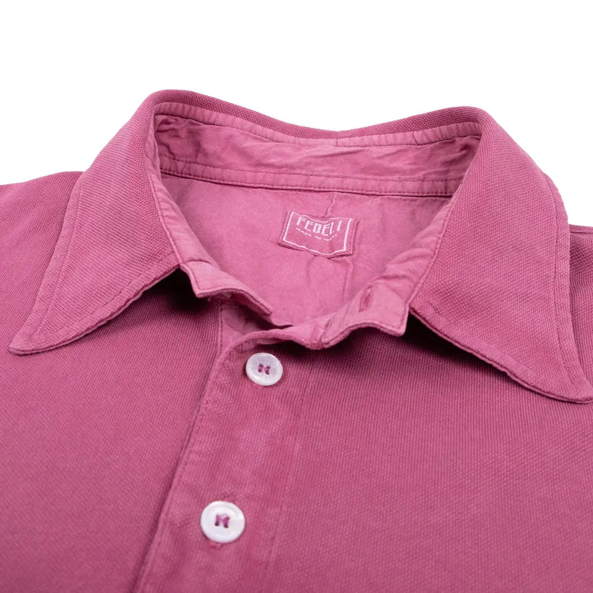 Cotton Piqué Polo Shirt Raspberry