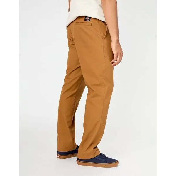 Dickies Skateboarding Pants Flex Slim Fit Straight Leg Brown Duck