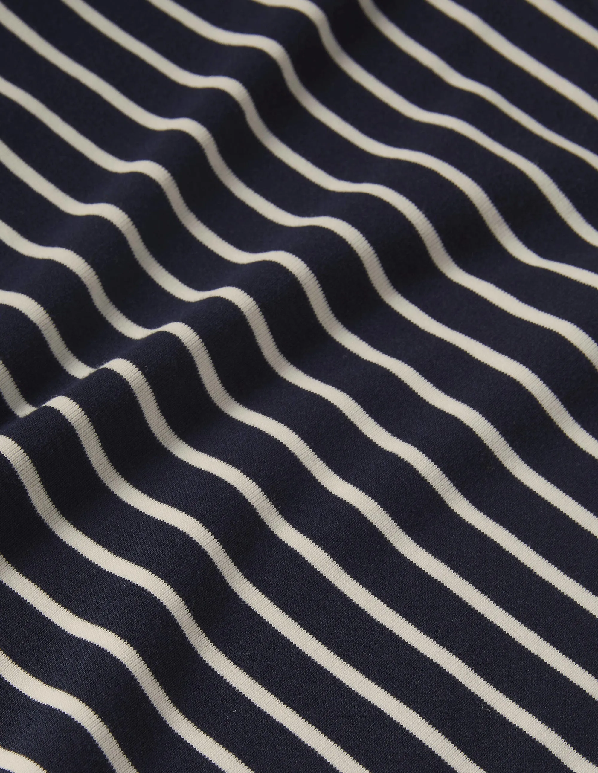 Essential Roll-neck Top-Navy / Ivory Stripe