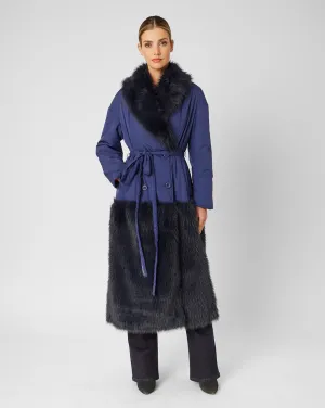 Faux Fur Trim Coat