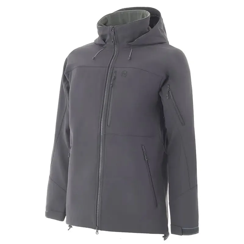 FHM Stream Water Resistant Softshell Jacket with Hood Grey