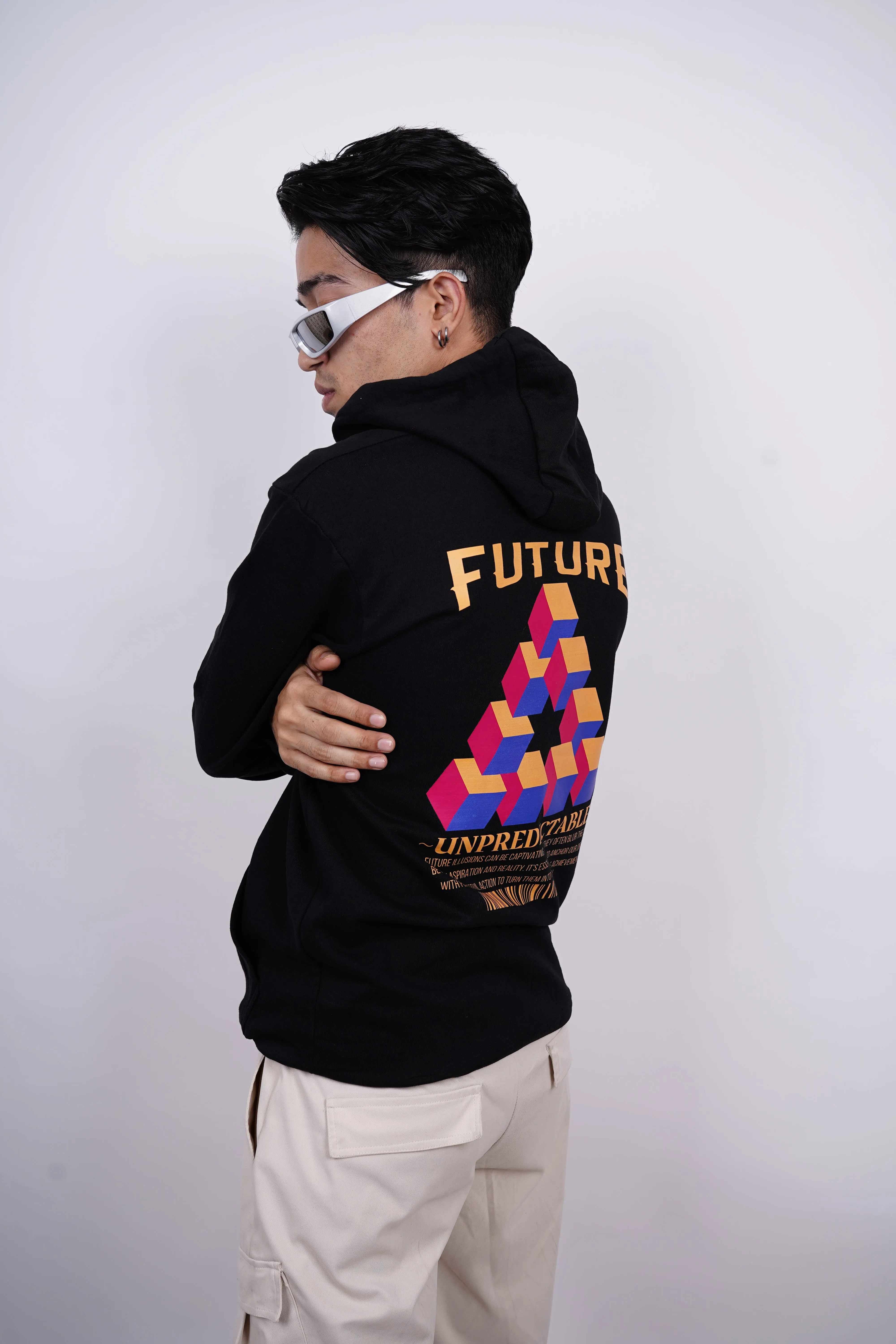 Future Relaxed fit Black Hoodie for Men By DemonWear