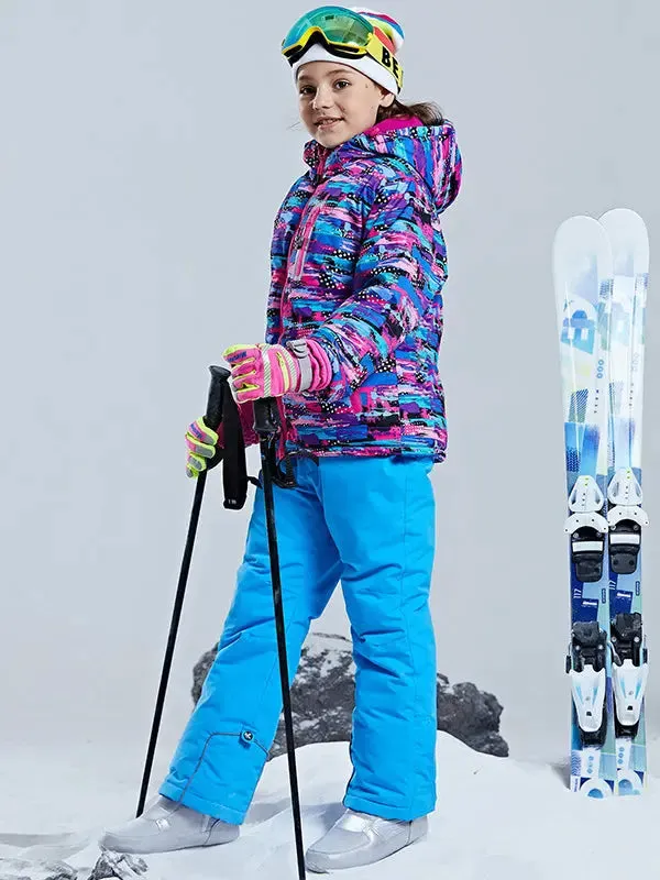 Girls Windproof Waterproof Ski Jacket & Pants Snowsuits