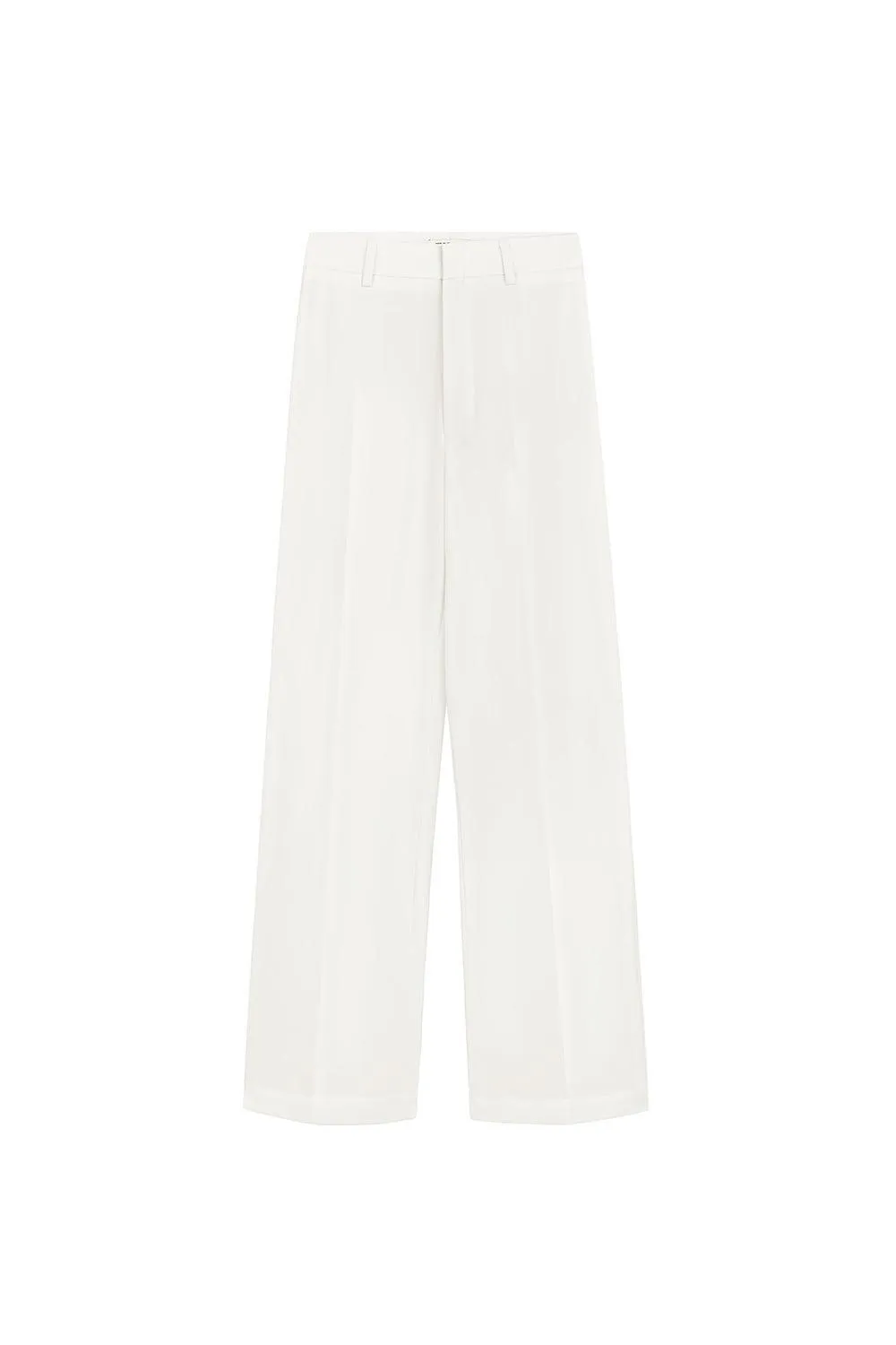 Jasmine Straight Ribbed Poly Wool Floor Length Pants