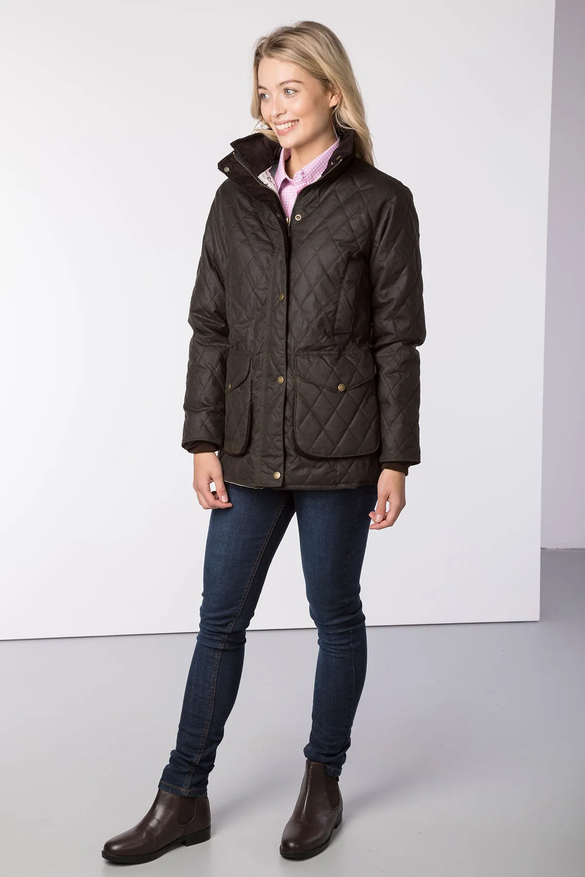 Ladies Diamond Quilted Wax Jacket - Wrelton