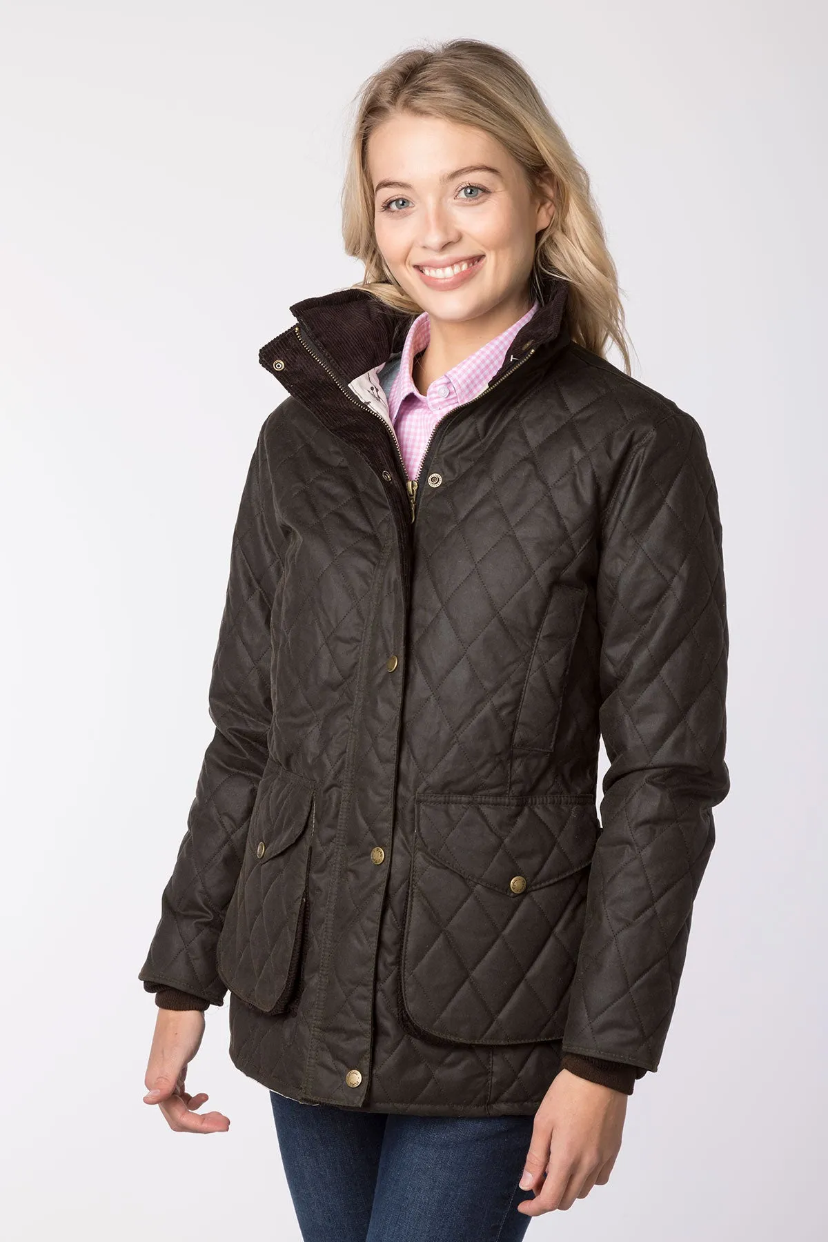 Ladies Diamond Quilted Wax Jacket - Wrelton