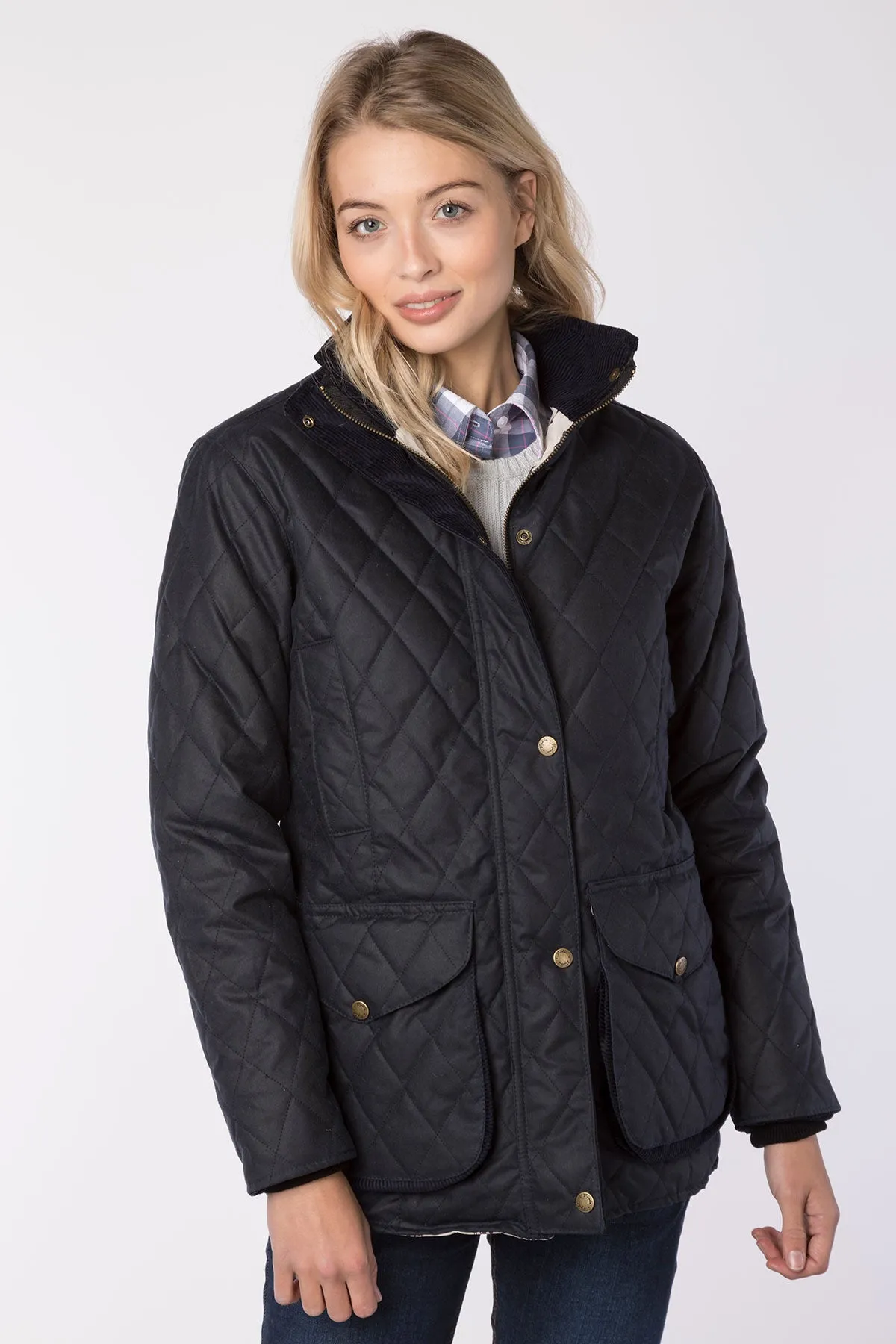 Ladies Diamond Quilted Wax Jacket - Wrelton