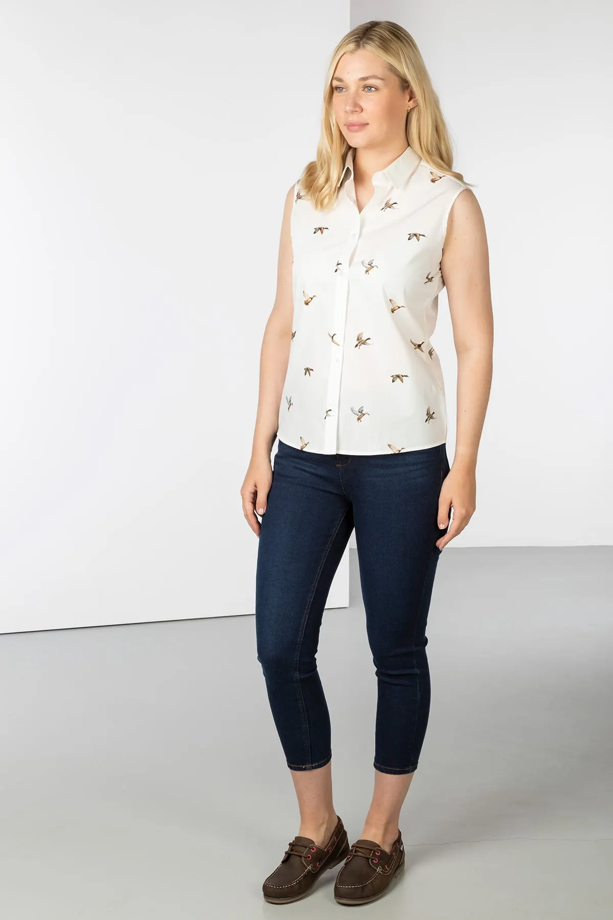 Ladies Sleeveless Shirt With Collar - Wistow II