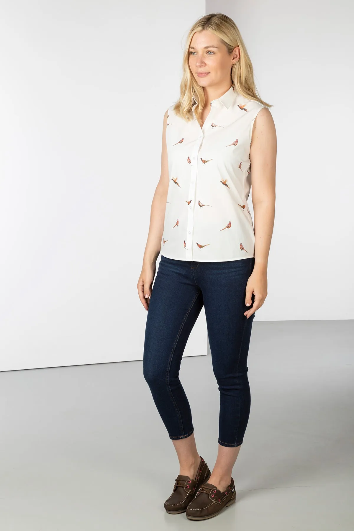 Ladies Sleeveless Shirt With Collar - Wistow II