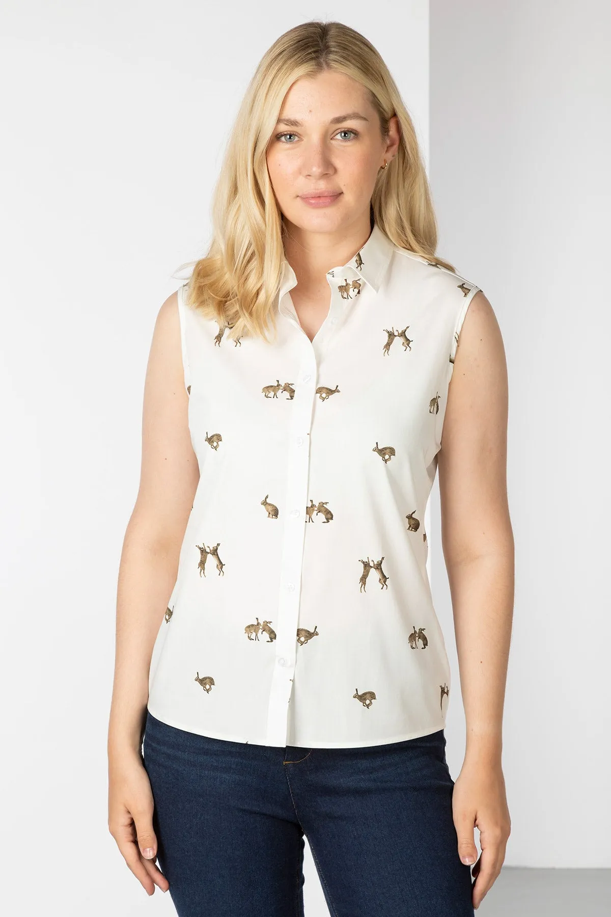 Ladies Sleeveless Shirt With Collar - Wistow II