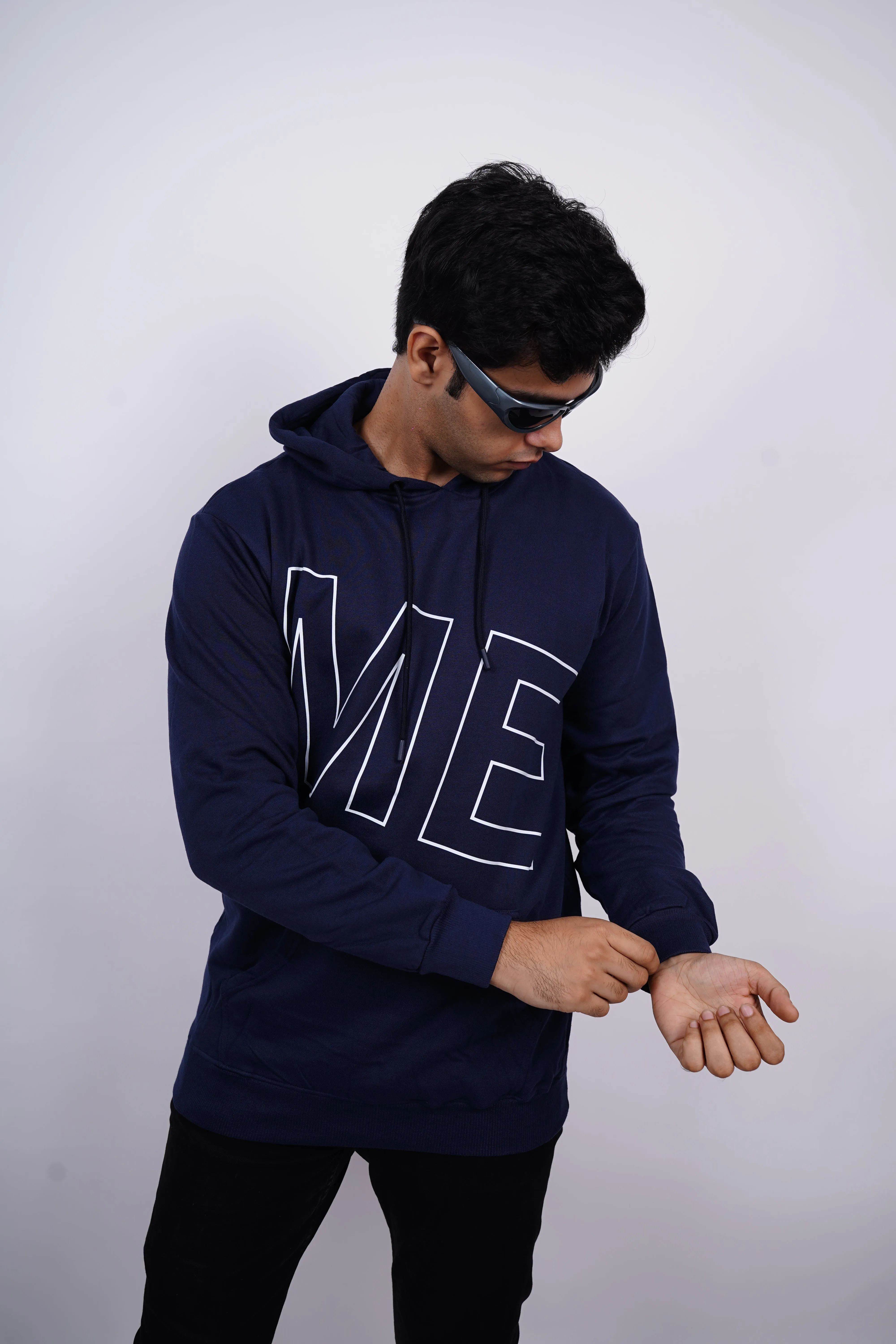 ME Relaxed fit Dark Heaven Blue Hoodie for Men By DemonWear