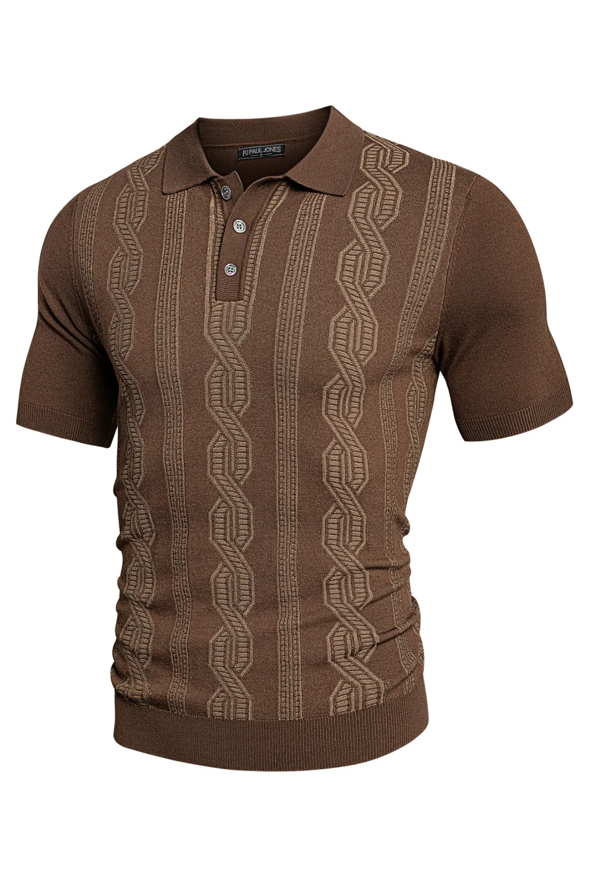 Men Contrast Color Knitted Polo-Shirt Short Sleeve Lapel Collar Knitwear Tops