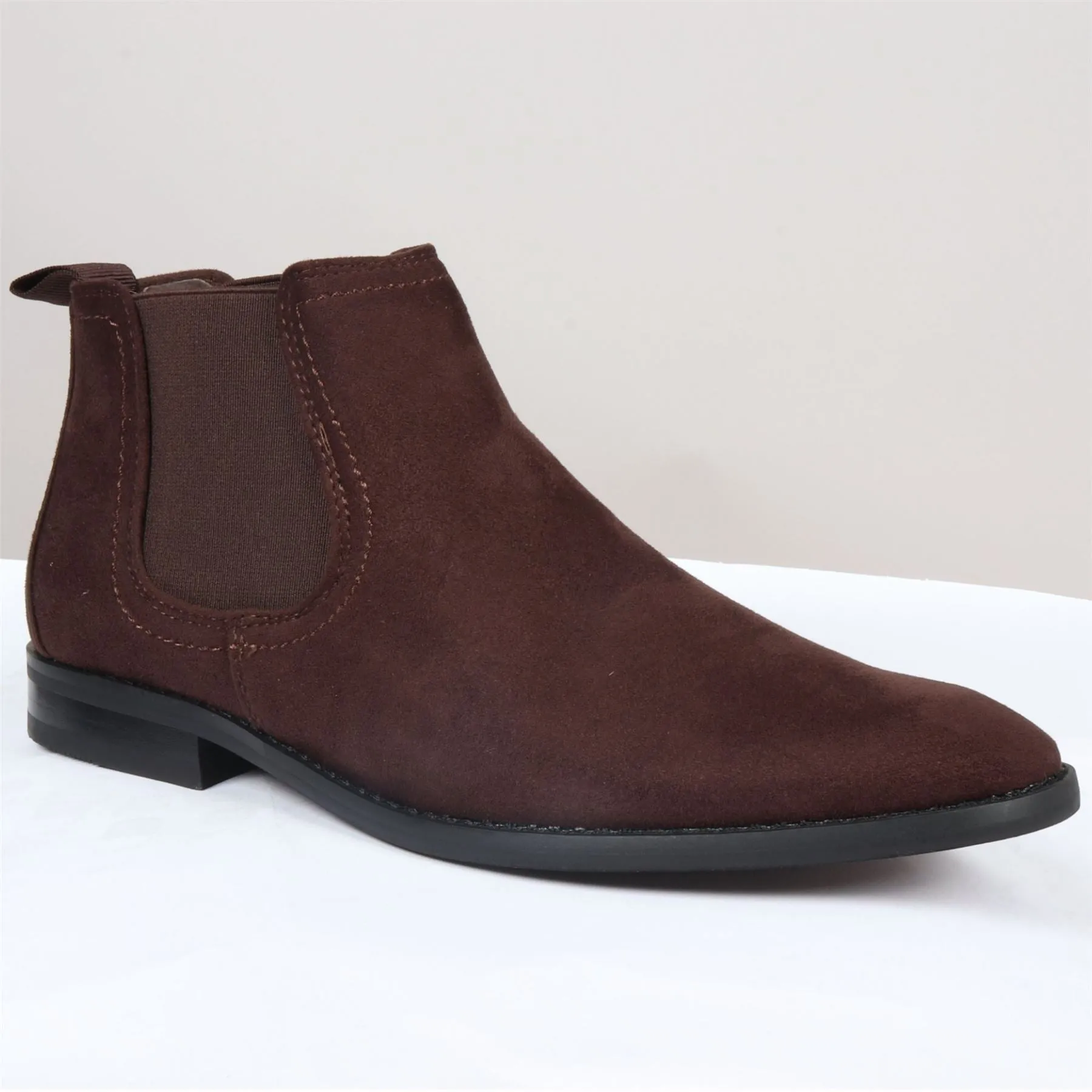 Men's Boots Slip On Suede Leather Lined Chelsea Ankle Shoes