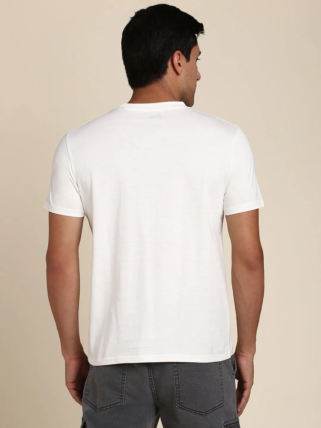 Men's Comfortable And Stylish Grey Casual Crew Neck Tshirt