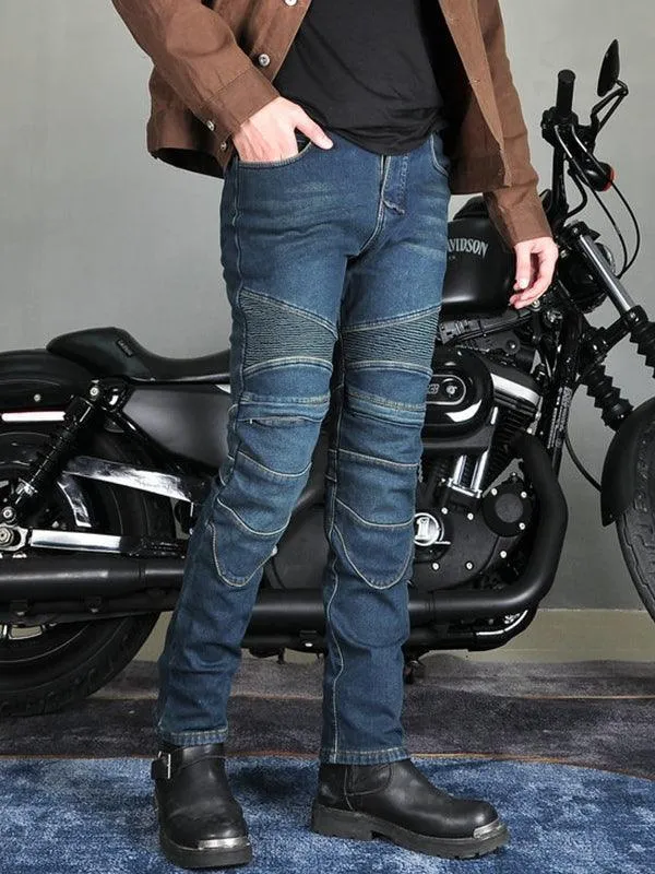 Men's Motorcycle Denim Pants Motorcycle Riding Pants Winter Windproof Anti-Fall Pants