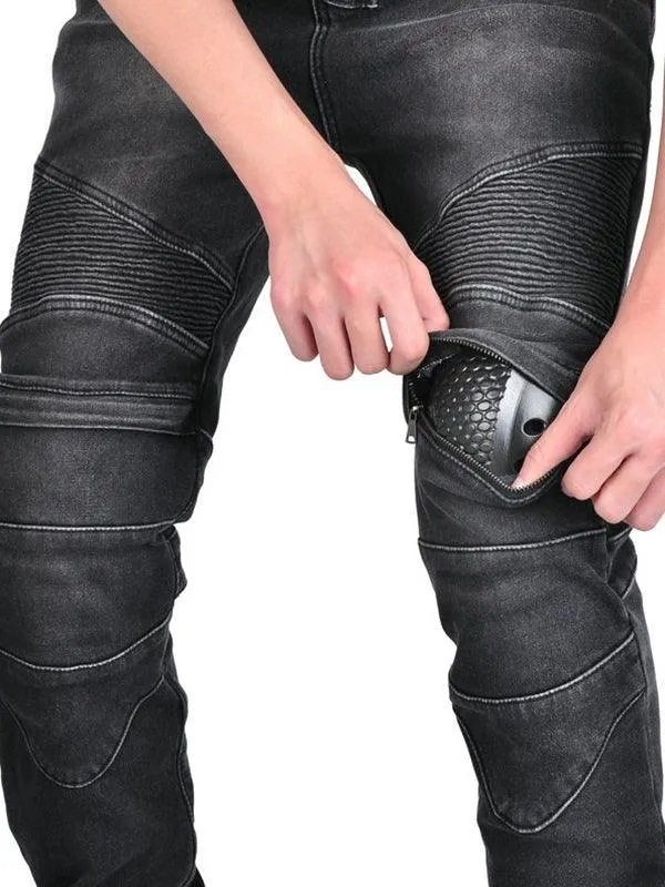 Men's Motorcycle Denim Pants Motorcycle Riding Pants Winter Windproof Anti-Fall Pants